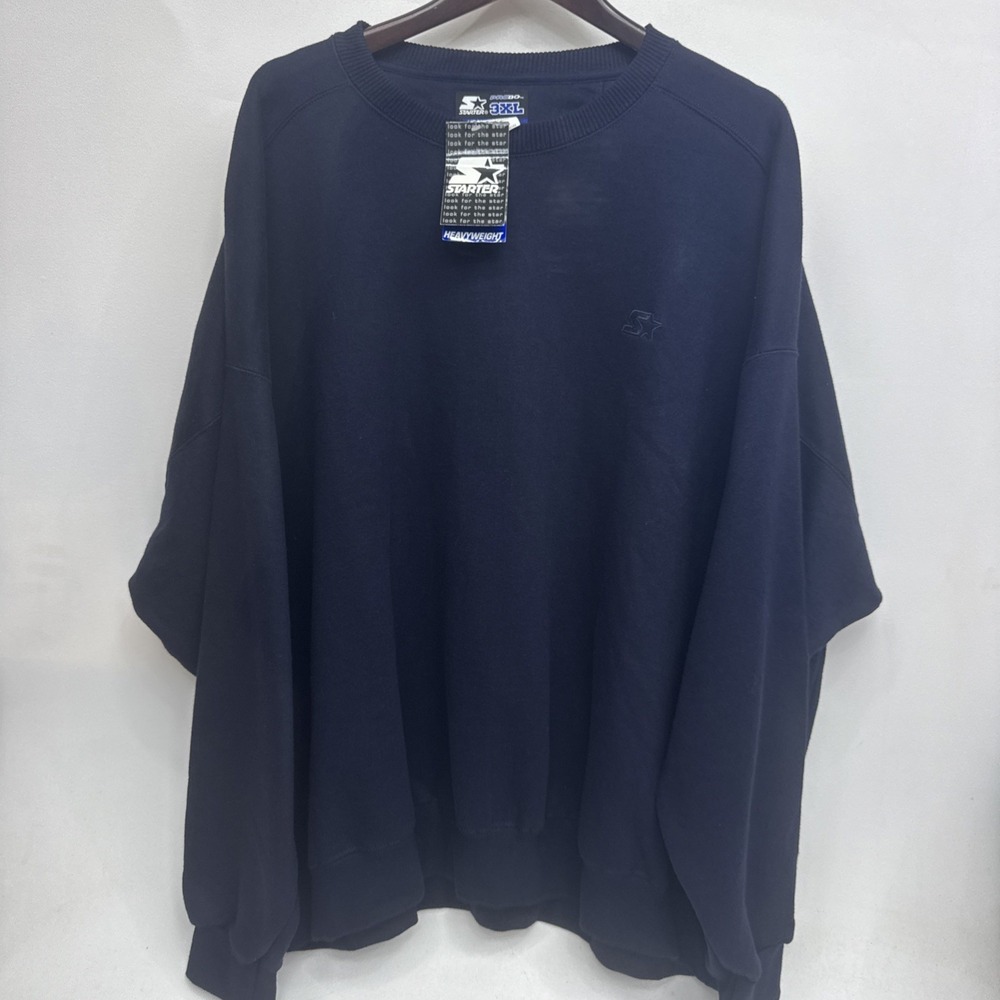 Starter Pro80 Sweater NWT Mens 3XL Blue Crew Neck Pullover Heavyweight Vintage